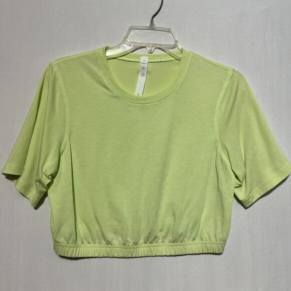 Stori. Cropped Top Women's 6 Green‎ Stretch Round Neck Short Sleeve Pullover - Picture 1 of 8